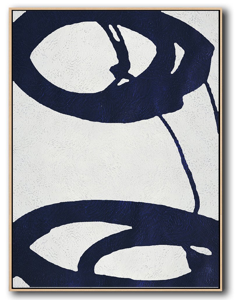 Extra Large Abstract Painting On Canvas,Navy Blue Abstract Painting Online,Modern Canvas Art